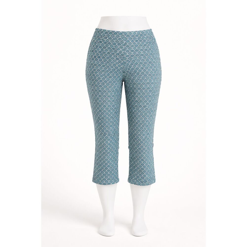 89th & Madison Capri Pants - Blue and White Size Medium EUC